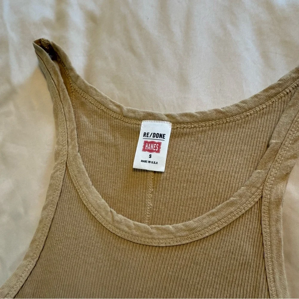 RE/DONE Hanes Ribbed Tank, S - Picture 4 of 7